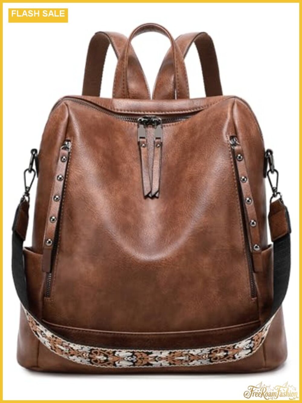 Women's Vegan Leather Backpack Purse - Travel Daypack with Laptop Compartment